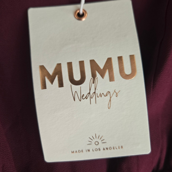 Show Me Your Mumu Black Cherry Red Chiffon Bridesmaid June Maxi Dress Size XXS - Picture 4 of 9